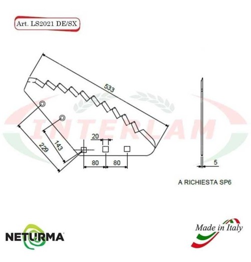 LS2021DX - Lama per Carri UNIFEED - FARESIN - (5 Pz.)