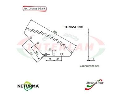 LS2021SX - TUNGSTENO - Lama per Carri UNIFEED - FARESIN - (5 Pz.)
