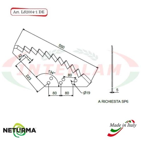 Lama per Carri UNIFEED LS 2004-1 DX - STORTI - (5 Pz.)