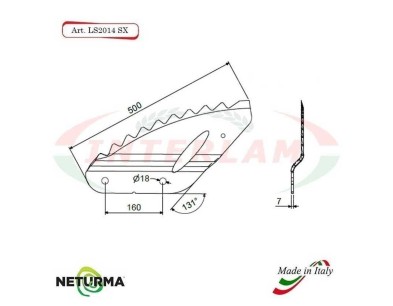 LS2014SX - Lama per Carri UNIFEED - Piegata - TRIOLET - (5 Pz.)