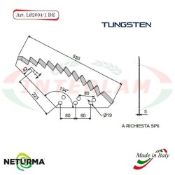 Lama per Carri UNIFEED LS 2004-1 DX - Tungsteno - ITALMIX - (2 Pz.)
