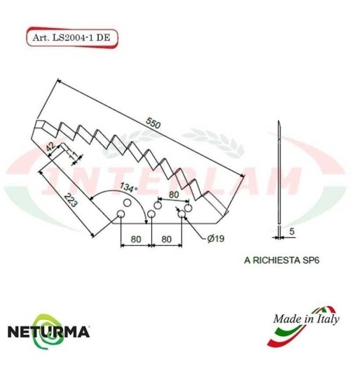 LS2004-1-DX - Lama per Carri UNIFEED - ITALMIX  - (5 Pz.)