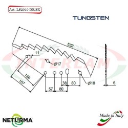 Lama per Carri UNIFEED LS 2010 SX - Tungsteno - KUNH Unificata -5 Pz