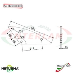 SUPPORTO per Lame Carri UNIFEED SLS 2006 DX/SX - SUPERTINO