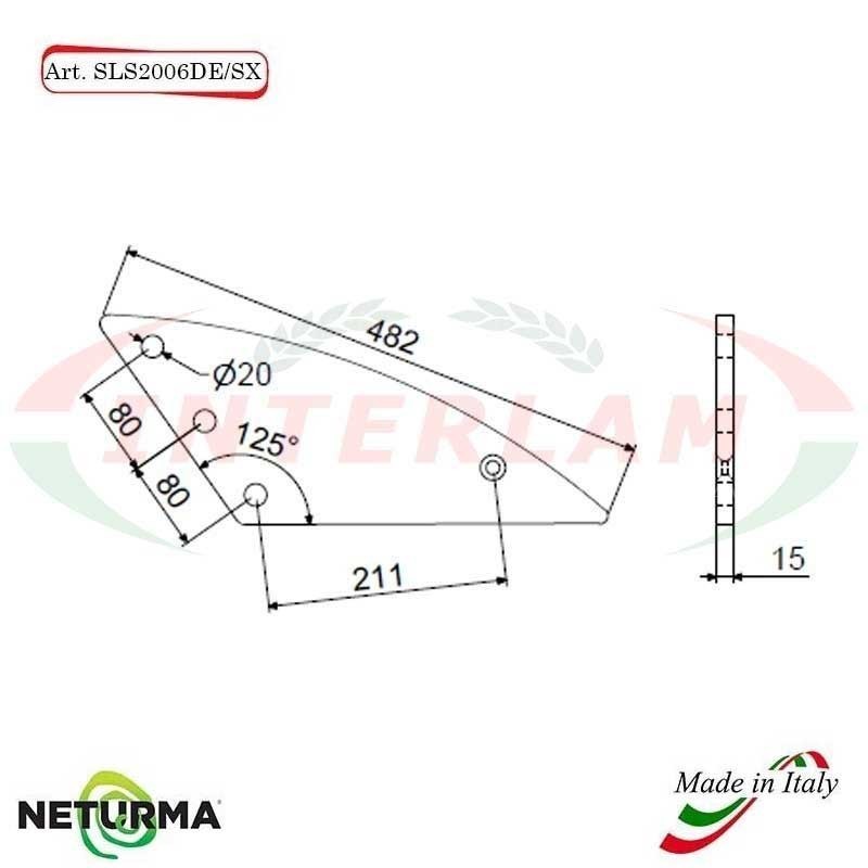 SLS 2006 DX/SX - SUPPORTO per Lame Carri UNIFEED - SUPERTINO - (3 Pz.)
