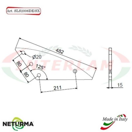 SUPPORTO per Lame Carri UNIFEED SLS 2006 DX/SX - SUPERTINO