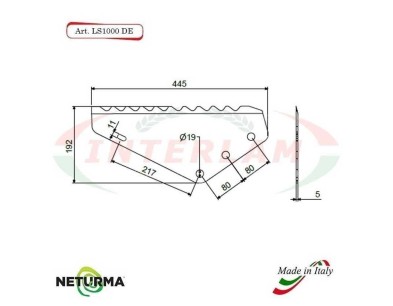 LS1000DX - Lama per Carri UNIFEED - ITALMIX - (5 Pz.)