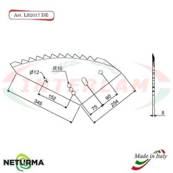 Right toothed knife for UNIFEED vertical mixer wagon LS 2017 DX - KVERNELAND - (5 Pcs.)