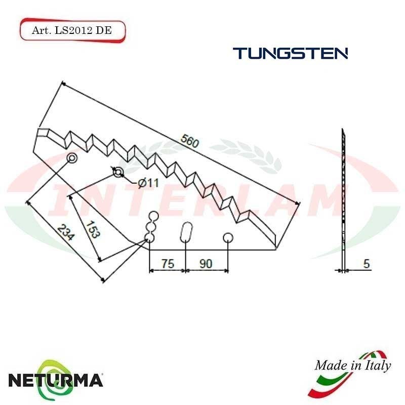 Lama per Carri UNIFEED LS 2012 DX - Tungsteno - MAYER
