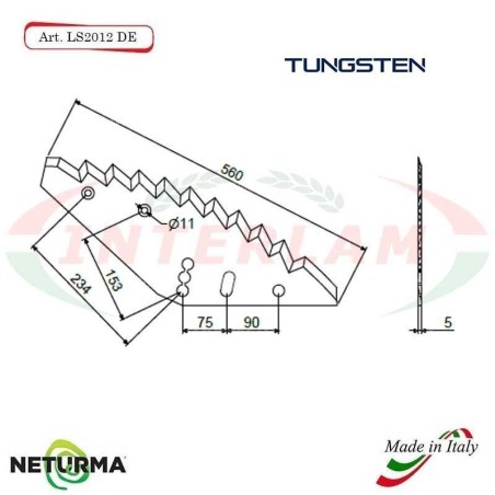 Lama per Carri UNIFEED LS 2012 DX - Tungsteno - MAYER