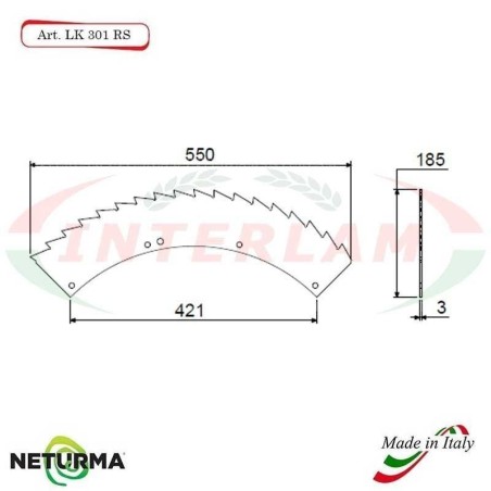 Lame TRINCIA Foraggi e Mais KEMPER LK301 RAGGIO STRETTO - (8 Pz.)