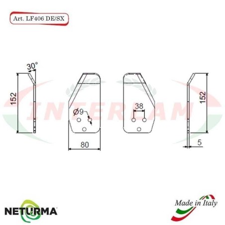 Lama per FRESA Carri UNIFEED LF 406 DX PIEGATA 30° - AGM - (10 Pz.)