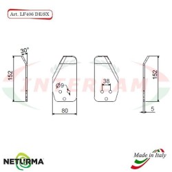 Lama per FRESA Carri UNIFEED LF 406 SX PIEGATA 30°  - (10 Pz.)