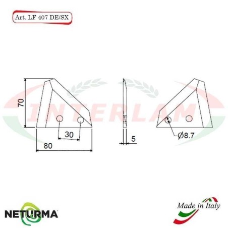 Knives for UNIFEED trailers and SILAGE wagons  LF 407 SX - AGM  - (25 Pcs.)