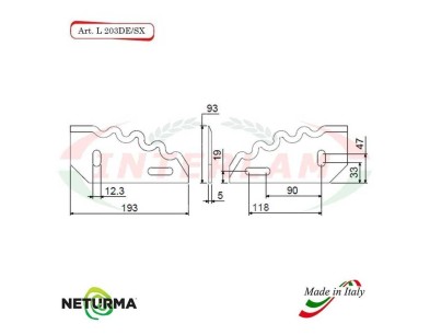 L203DX - Lama per Carri UNIFEED - Dentata - Ø93 - LUCLAR - (10 Pz.)