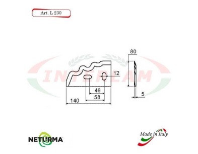 l230 - Knife for mixer wagons UNIFEED - toothed - Ø80 - (10 Pcs.)