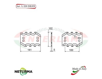 L228DX - Knife for mixer wagons UNIFEED - toothed - Ø102 - (10 Pcs.) - FARESIN