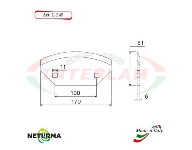 L245 - Lama per Carri UNIFEED - Liscia - Ø81 - STORTI - (10 Pz.)