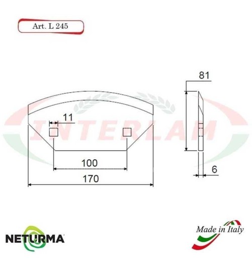 L245 - Knife for mixer wagons UNIFEED - Smooth - Ø81 - STORTI -10 Pcs.