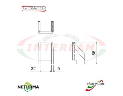 L224 - U -Knife for mixer wagons UNIFEED Smooth - STORTI - (10 Pcs.)