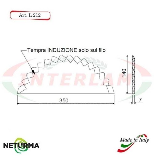 L212 - Lama per Carri UNIFEED - Dentata - Ø140 - MARMIX - Senza Fori - (5 Pz.)