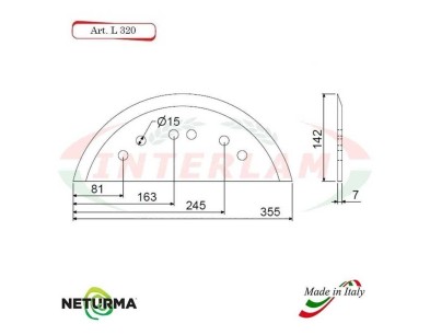 L320 - Lama per Carri UNIFEED - Liscia - Ø142 - MARMIX - ALIECO - (5 Pz.)