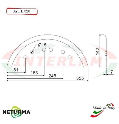 L320 - Lama per Carri UNIFEED - Liscia - Ø142 - MARMIX  - (5 Pz.)
