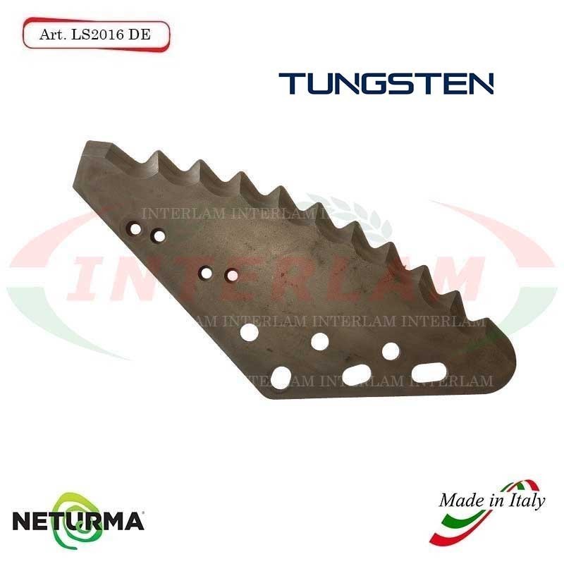 Right Knife for mixer wagons UNIFEED Vertical - LS 2016DX - Universal - Toothed (5 Pcs.)- Tungsten - STORTI