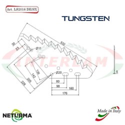 Left Knife for mixer wagons UNIFEED Vertical - LS2016SX (5 Pcs.) Tung