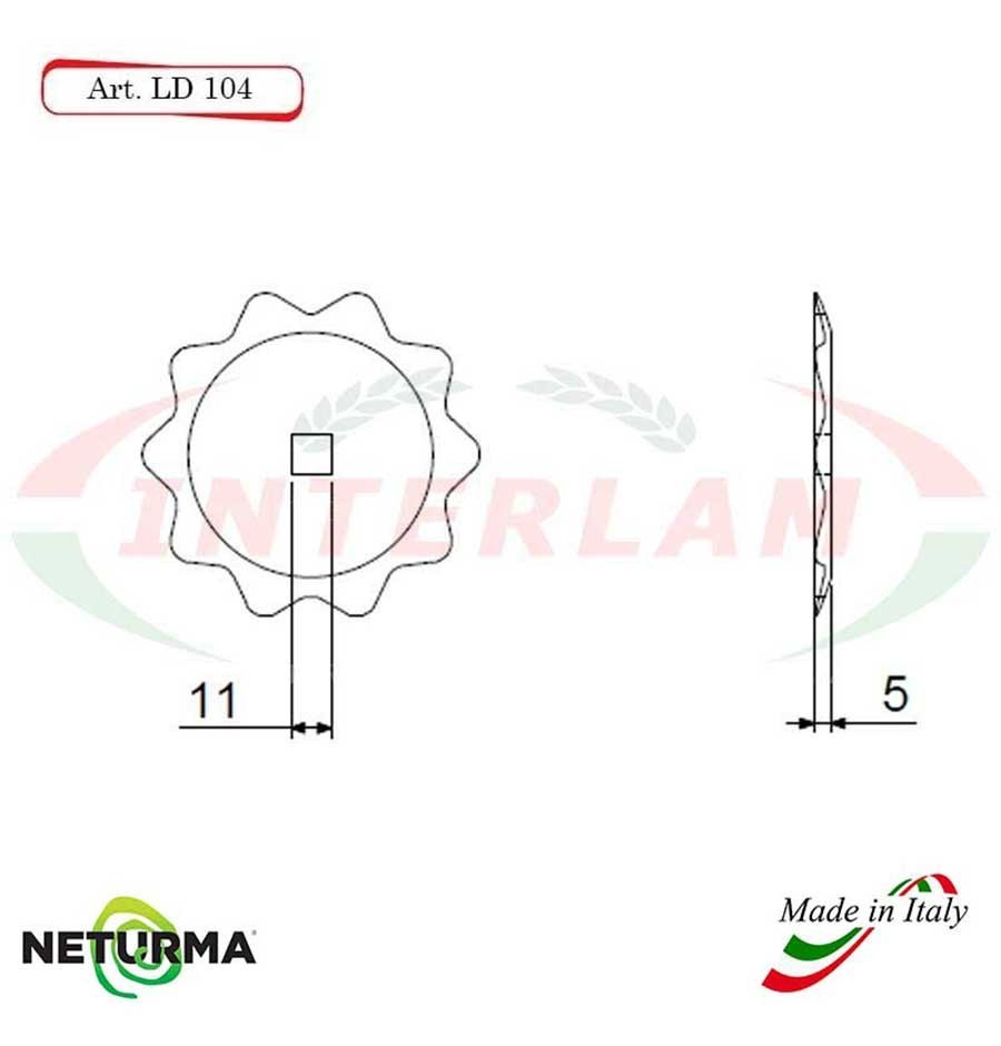 Knife for mixer wagons  UNIFEED LD104 Toothed - Ø95 - (25 Pcs.) - COMAG