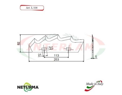 Knife for mixer wagons UNIFEED L336 toothed - KUNH - A5306460 10 Pcs.