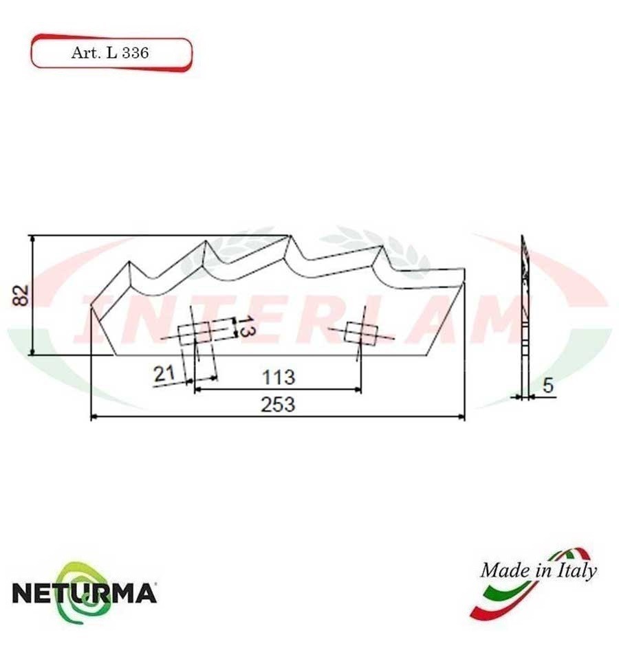 L336 - Knife for mixer wagons UNIFEED - Toothed - KUNH - (10 Pcs.)