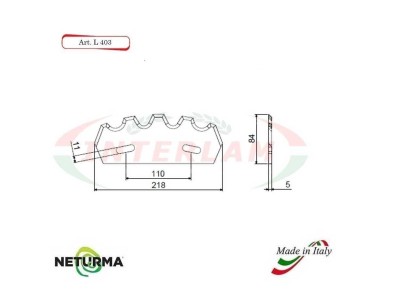 L403 - Knife for mixer wagons UNIFEED Toothed - Ø84 - NUTRISERVICE
