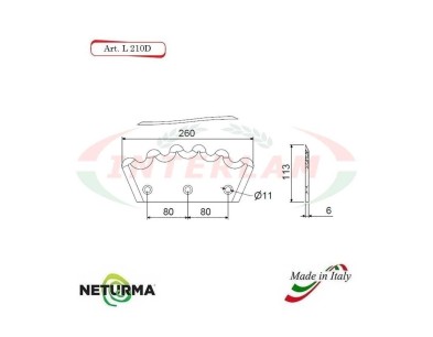 L210SX - Knife for mixer wagons UNIFEED - Toothed- Ø113 - PAGLIARI