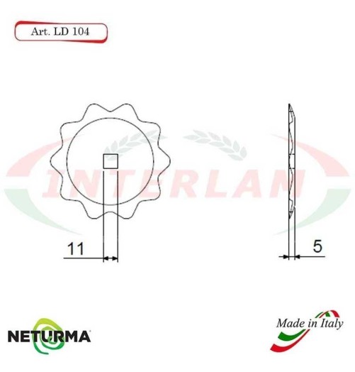 LD104 - Knife for mixer wagons  UNIFEED - Toothed - Ø95 - (25 Pcs.)