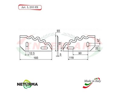 Lama per Carri UNIFEED L203SX Dentata - Ø93 - LUCLAR - ( 10 Pz.)