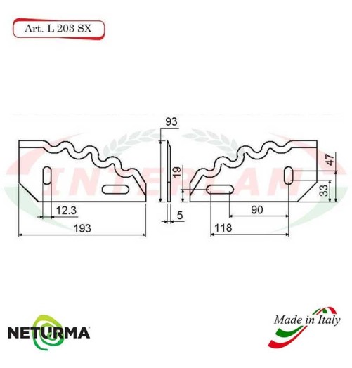 L203SX - Lama per Carri UNIFEED - Dentata - Ø93 - GILIOLI - ( 10 Pz.)