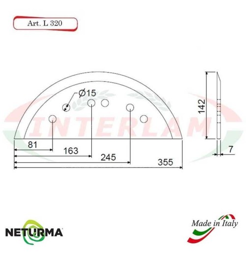 L320 - Lama per Carri UNIFEED - Liscia - Ø142 - MARMIX - (5 Pz.)