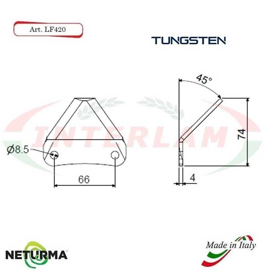 LF420T - 45° knives for unifeed trailers and silage wagons - STORTI - (25 Pcs.) - Tungsten