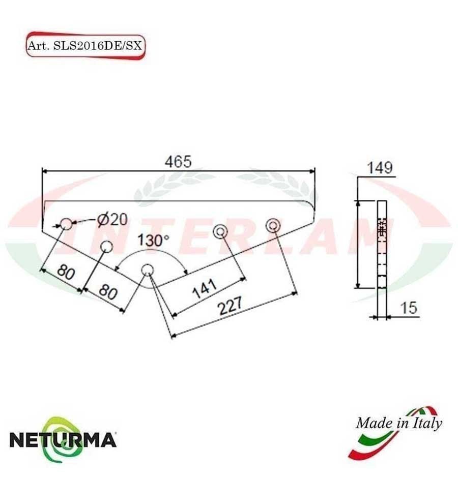 SLS 2016 DX/SX -SUPPORTO per Lame Carri UNIFEED - FARESIN - (3 Pz.)
