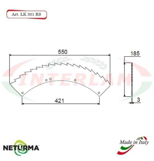 LK301 Lame TRINCIA Foraggi e Mais KEMPER - RAGGIO STRETTO - (8 Pz.)
