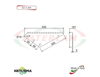 L298 - Blades for forage wagons - Toothed - Ø167 - (5 Pcs.)