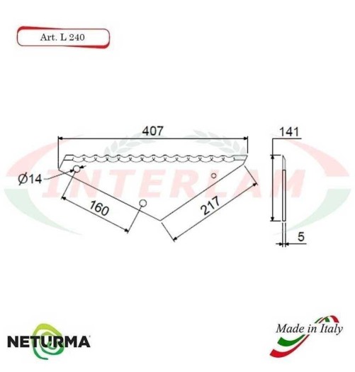 L240 - Forage wagons Blades - Toothed - Ø141 - (5 Pcs.)