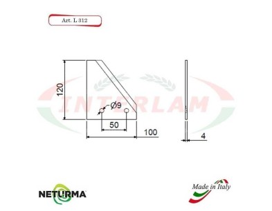 L312 - Straw Chopping Knife  Smooth - GENERALMIX - (4 Pcs.)