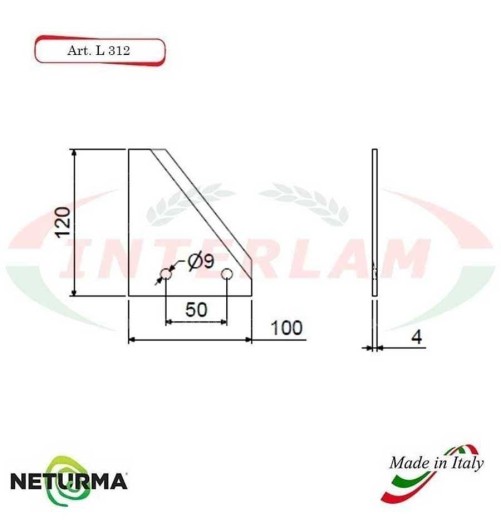 L312 - Lame per TRINCIA PAGLIA - comp. GENERALMIX - (4 Pz.)