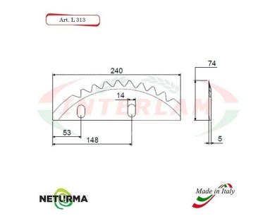 L313 -Straw Chopping Knife Toothed - ANNOVI - (4 Pcs.)