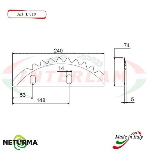 L313 - Lame per TRINCIA PAGLIA - comp. ANNOVI - (4 Pz.)