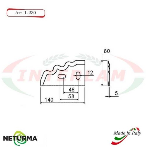 L230 - Lama per Carri UNIFEED - Dentata - Ø80 - (10 Pz.)