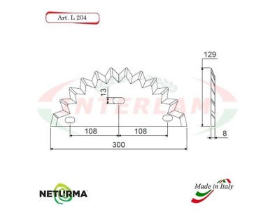 L204 - Knife for mixer wagons UNIFEED - toothed - Ø129 - (5 Pcs.) - SGARABOLDI