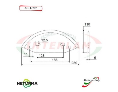 L207 - Knife for mixer wagons UNIFEED - Smooth  - Ø110 - STORTI (5 Pcs.)
